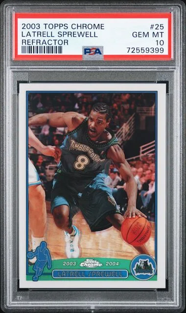 2003-04 Topps Chrome Latrell Sprewell Refractor #25 card image