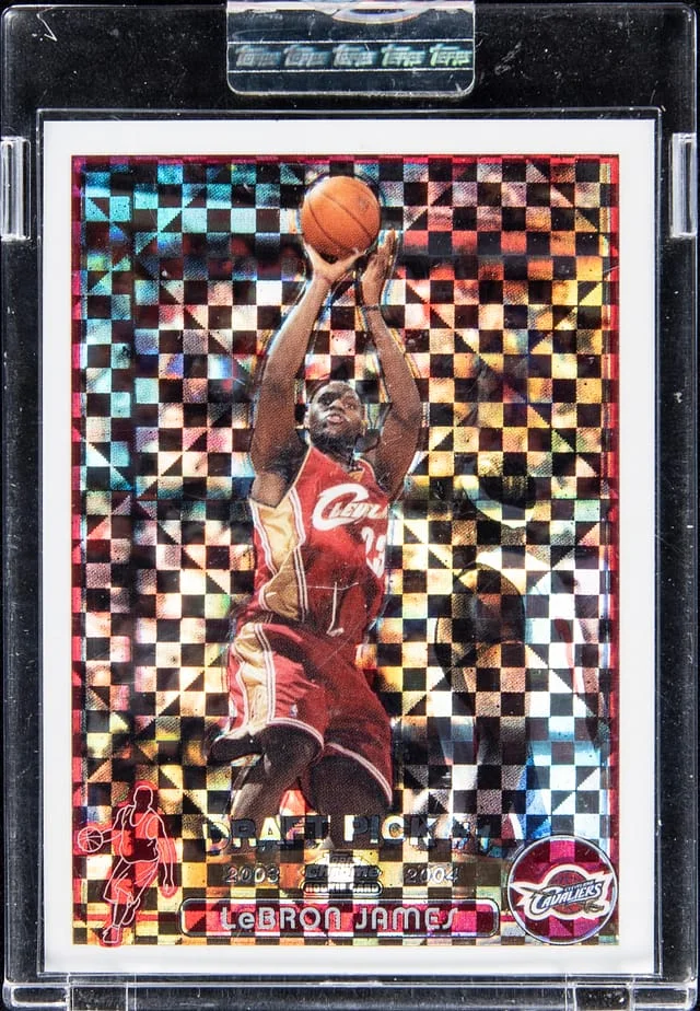2003-04 Topps Chrome LeBron James - Topps Encased X-Fractor #111 card image