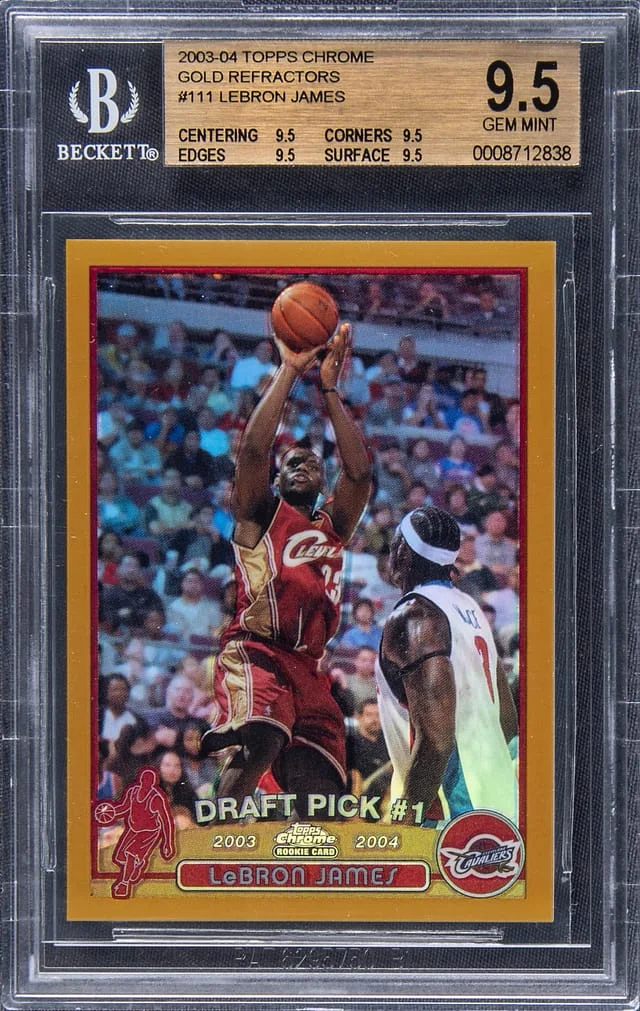 2003-04 Topps Chrome LeBron James – True Gem Example Gold Refractors #111 card image