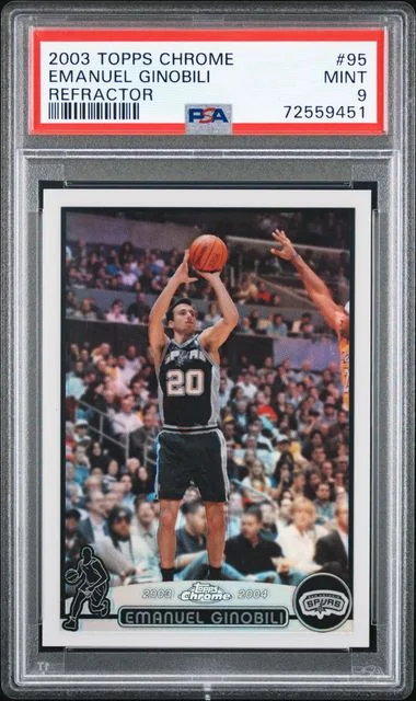 2003-04 Topps Chrome Manu Ginobili Refractor #95 card image