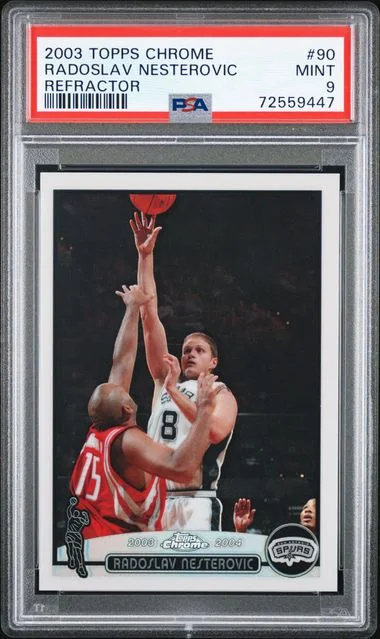 2003-04 Topps Chrome Radoslav Nesterovic Refractor #90 card image