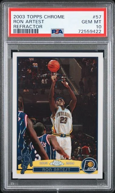 2003-04 Topps Chrome Ron Artest Refractor #57 card image