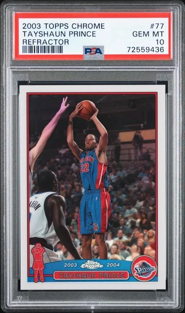 2003-04 Topps Chrome Tayshaun Prince Refractor #77 card image