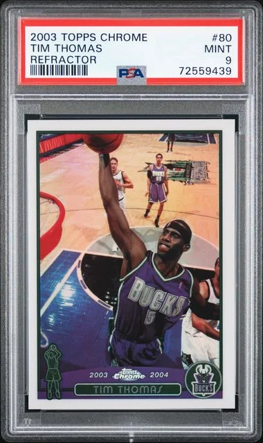 2003-04 Topps Chrome Tim Thomas Refractor #80 card image
