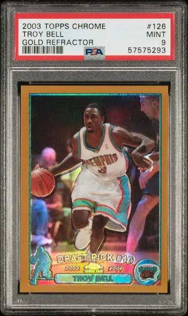 2003-04 Topps Chrome Troy Bell (05/50) Gold Refractor #126 card image