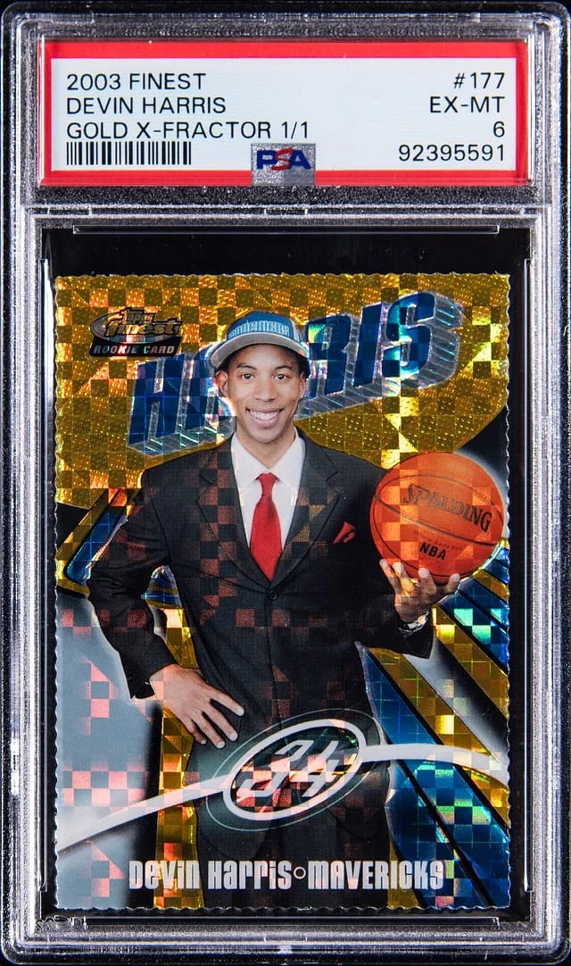 2003-04 Topps Finest Devin Harris Gold X-Fractor #177 card image