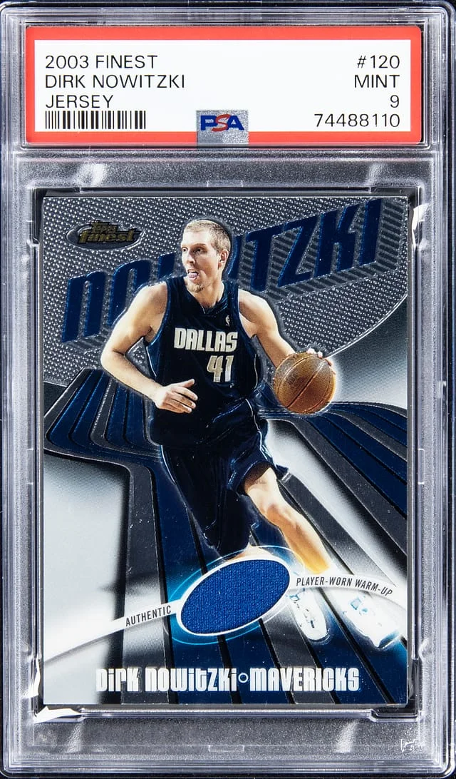 2003-04 Topps Finest Dirk Nowitzki Jersey #120 card image