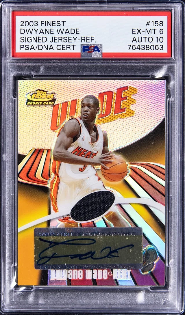 2003-04 Topps Finest Dwayne Wade Signed Jersey - Refractor #158 card image