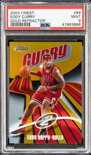 2003-04 Topps Finest Eddy Curry Gold Refractor #89 card image