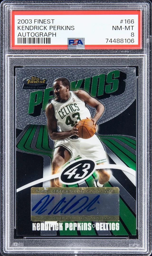 2003-04 Topps Finest Kendrick Perkins Autograph #166 card image