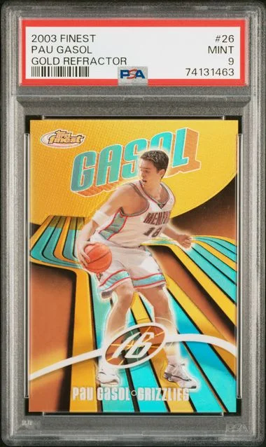 2003-04 Topps Finest Pau Gasol Gold Refractor #26 card image