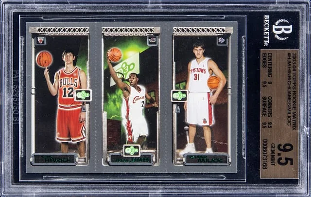 2003-04 Topps Kirk Hinrich, LeBron James, Darko Milicic Matrix #HJM card image