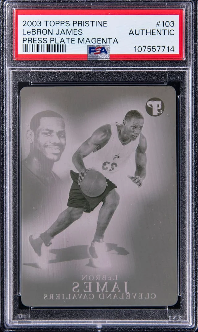 2003-04 Topps LeBron James (/1) Pristine Magenta Press Plate #103 card image