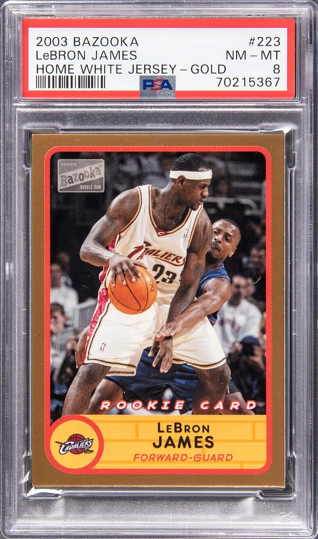 2003-04 Topps LeBron James, Home White Bazooka Gold #223 card image