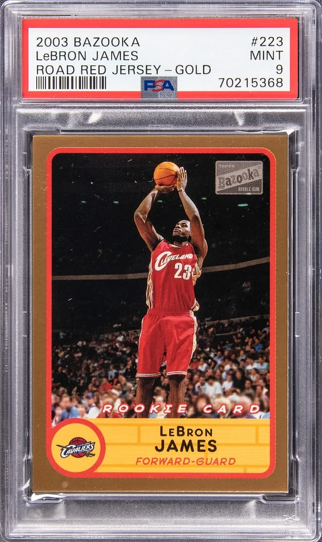 2003-04 Topps LeBron James, Red Road Bazooka Gold #223 card image