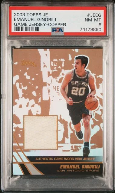 2003-04 Topps Manu Ginobili Jersey Edition Game Jersey Copper #JEEG card image