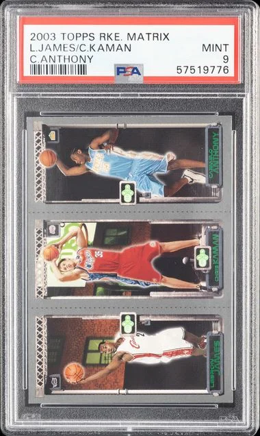 2003-04 Topps Matrix Carmelo Anthony/Chris Kaman/Lebron James #no-number card image