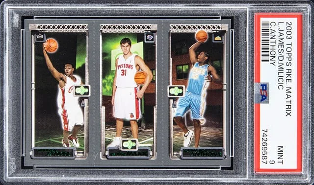 2003-04 Topps Matrix LeBron James/Darko Milicic/Carmelo Anthony #no-number card image