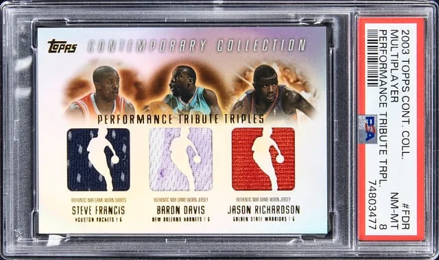 2003-04 Topps Steve Francis/Baron Davis/Jason Richardson Contemporary Collection Performance Tribute Triple #PTT-FDR card image