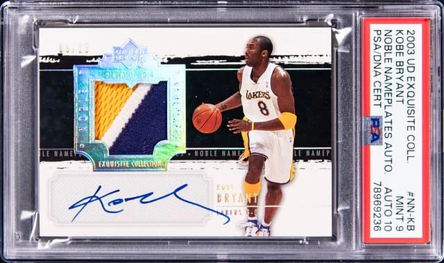 2003-04 UD Exquisite Collection Noble Nameplates Kobe Bryant #NN-KB card image