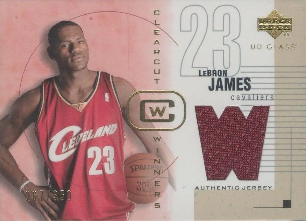 2003-04 UD Glass Lebron James Clear Cut Winners Jerseys #CW-LJ card image