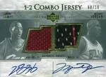 2003-04 UD Glass Michael Jordan One-Two Combo Autographs #LJMJ card image