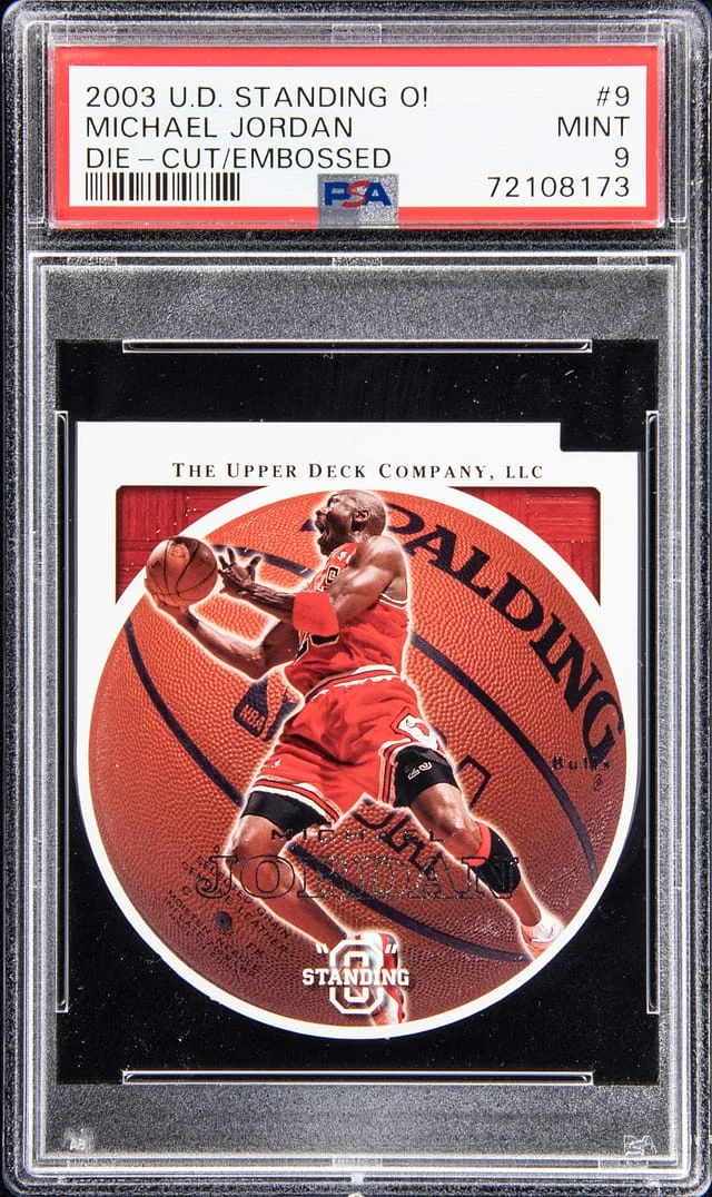 2003-04 U.D Standing O! Die - Cut/Embossed Michael Jordan #9 card image