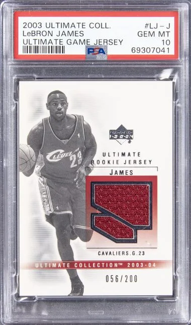 2003-04 Ultimate Collection LeBron James Ultimate Game Jersey Ultimate Game Jersey #LJ-J card image