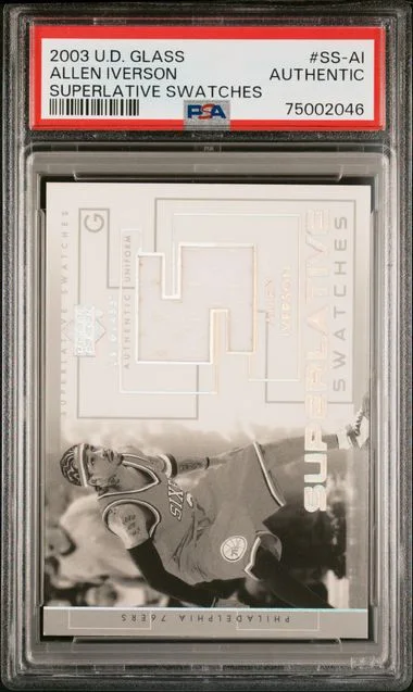 2003-04 Upper Deck Allen Iverson Game-Used Glass Superlative Swatches #SS-AI card image