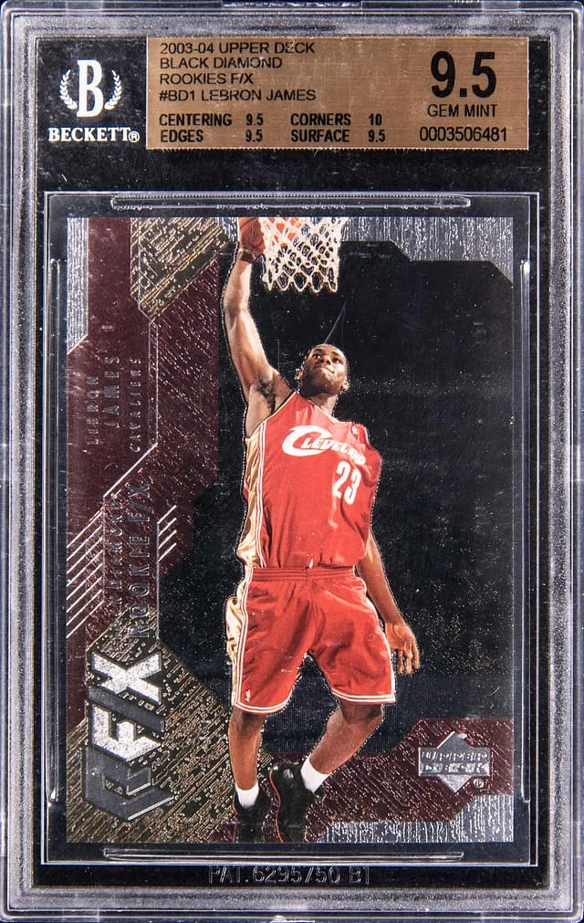 2003-04 Upper Deck Black Diamond LeBron James Rookies F/X #BD1 card image