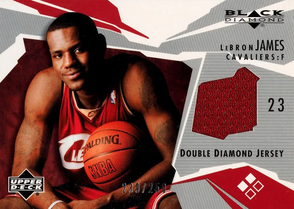 2003-04 Upper Deck Black Diamond Lebron James Double Diamond Jersey #BD2-LJ card image