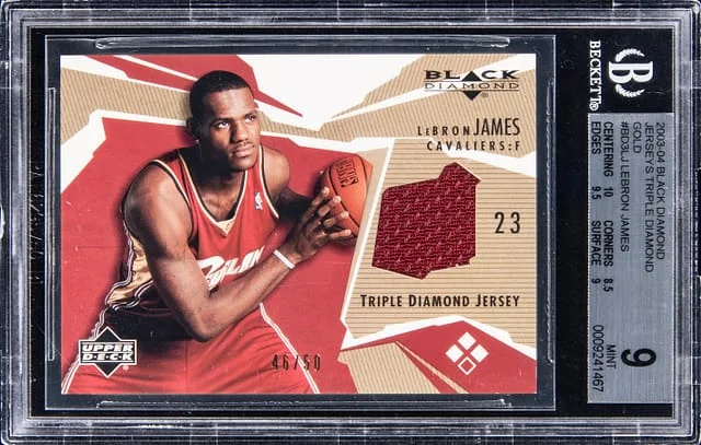 2003-04 Upper Deck Black Diamond LeBron James Jerseys Triple Diamond #BD3LJ card image