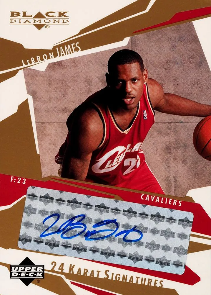 2003-04 Upper Deck Black Diamond Lebron James 24 Karat Signatures #LJ card image
