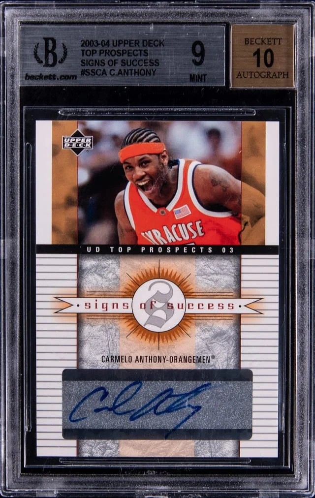 2003-04 Upper Deck Carmelo Anthony Top Prospects Signs Of Success #SS-CA card image