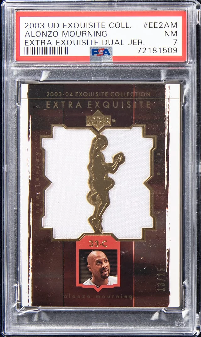 2003-04 Upper Deck Exquisite Collection Alonzo Mourning Dual #EE2AM card image
