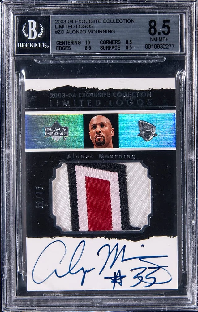 2003-04 Upper Deck Exquisite Collection Alonzo Mourning Limited Logos #LL-ZO card image