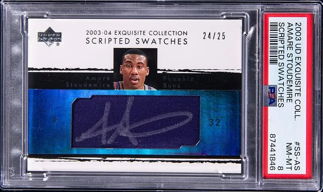 2003-04 Upper Deck Exquisite Collection Amare Stoudemire Scripted Swatches #SS-AS card image