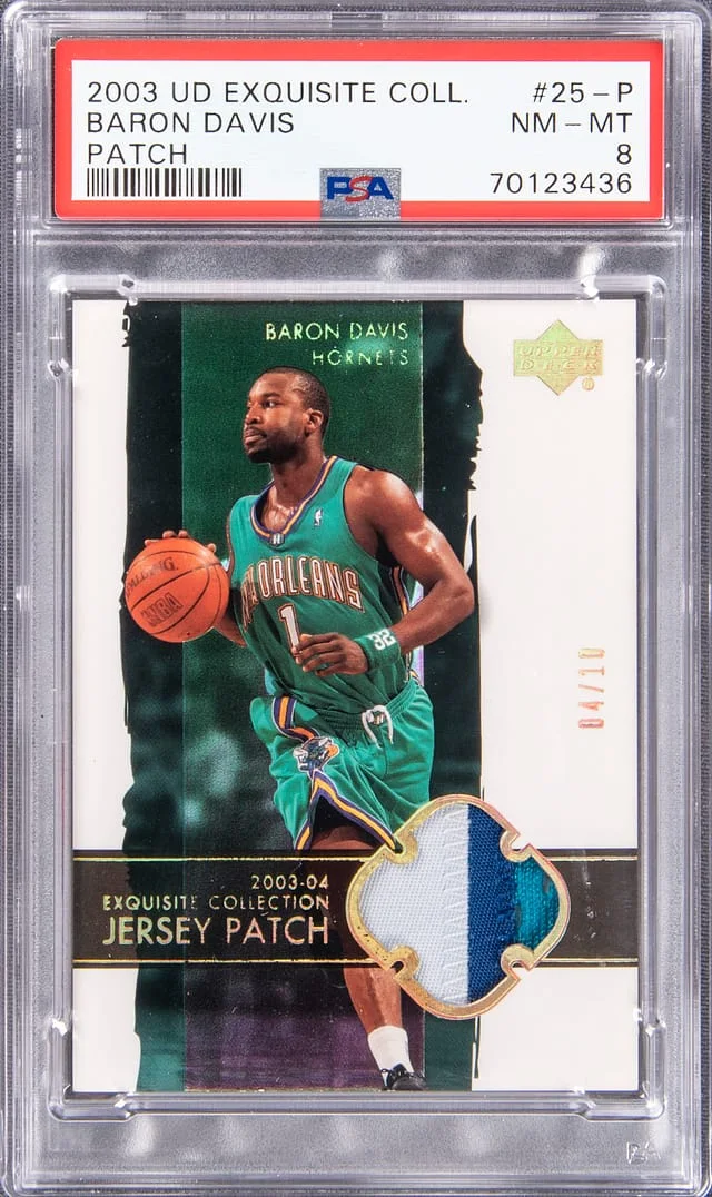 2003-04 Upper Deck Exquisite Collection Baron Davis Game-Used Patch #25-P card image
