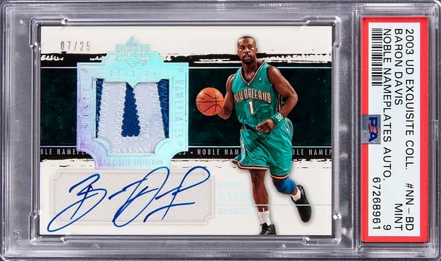2003-04 Upper Deck Exquisite Collection Baron Davis Noble Nameplates Autograph #NN-BD card image