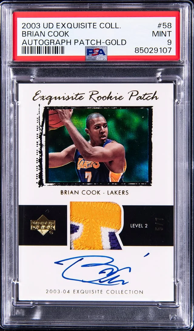 2003-04 Upper Deck Exquisite Collection Brian Cook Autograph Patch Gold #58 card image