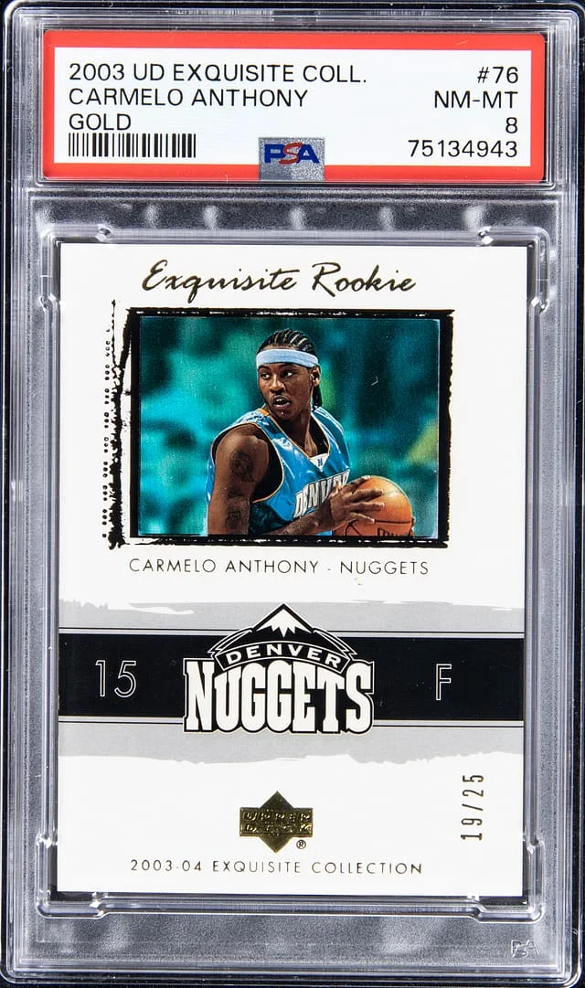 2003-04 Upper Deck Exquisite Collection Carmelo Anthony Gold #76 card image