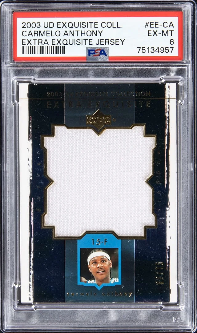 2003-04 Upper Deck Exquisite Collection Carmelo Anthony Extra Exquisite Jersey #EE-CA card image