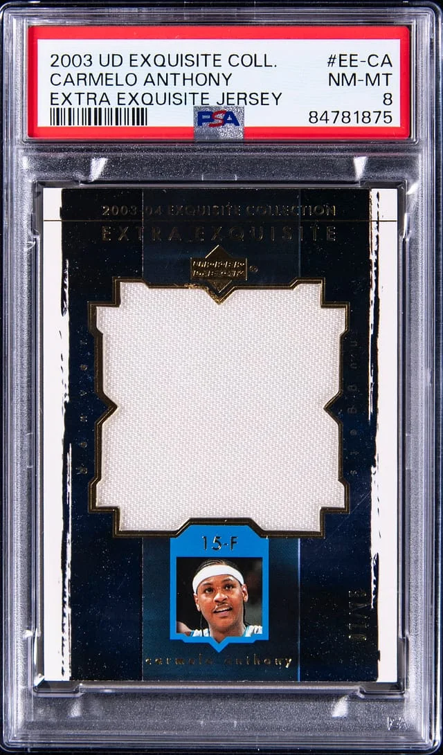 2003-04 Upper Deck Exquisite Collection Carmelo Anthony Game-Used Extra Exquisite Jersey #EE-CA card image