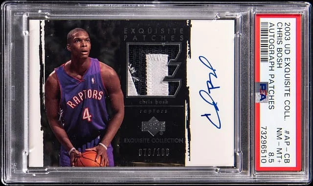 2003-04 Upper Deck Exquisite Collection Chris Bosh Autograph Patches #AP-CB card image