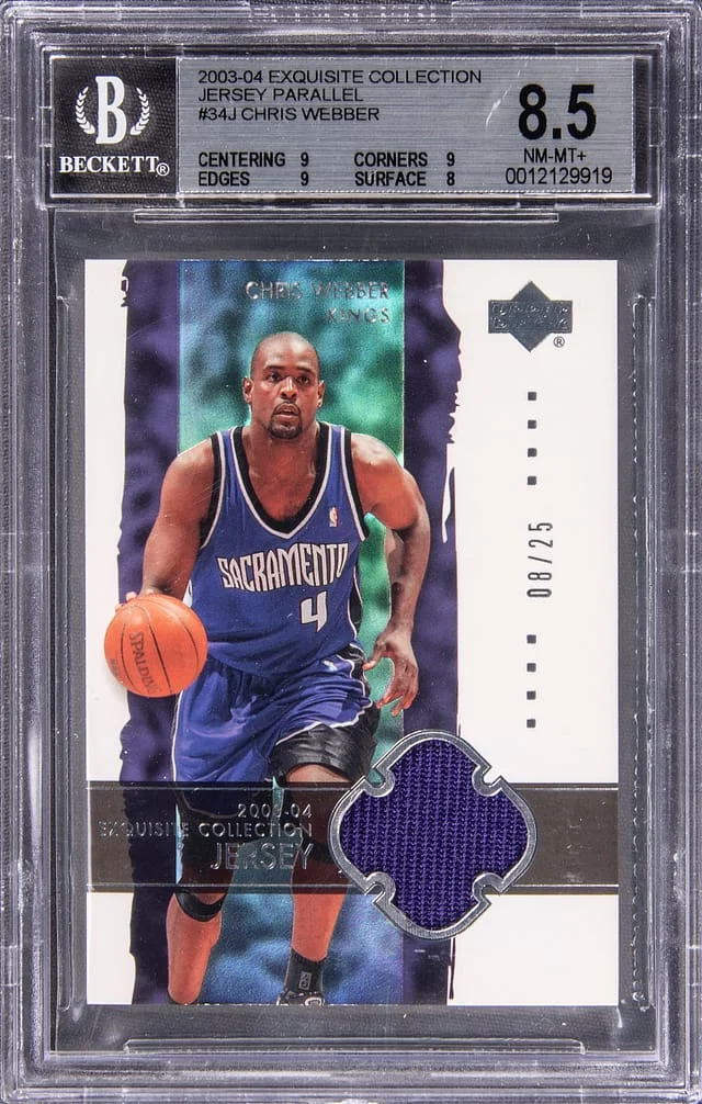 2003-04 Upper Deck Exquisite Collection Chris Webber Jersey Parallel #34-J card image