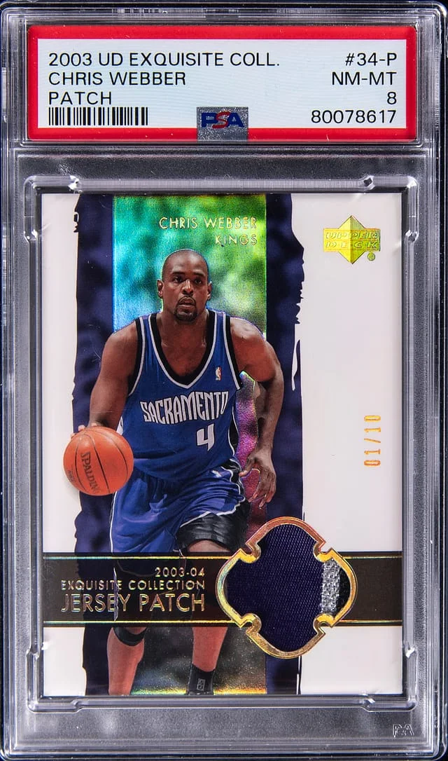 2003-04 Upper Deck Exquisite Collection Chris Webber Patch #34-P card image