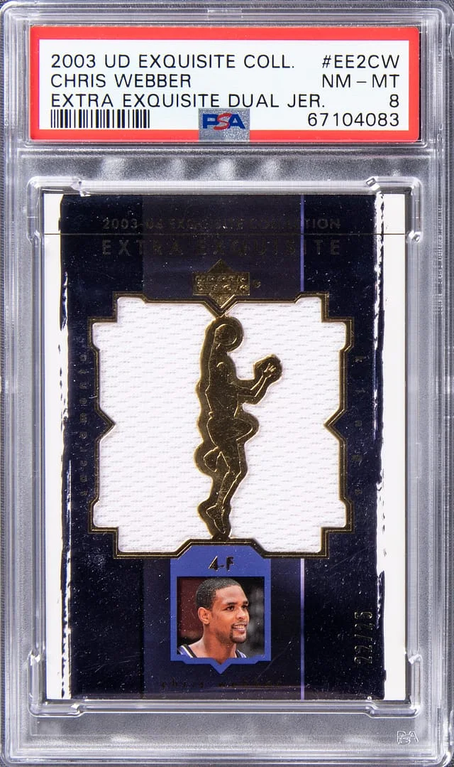 2003-04 Upper Deck Exquisite Collection Chris Webber Extra Exquisite Dual Jersey #EE2-CW card image