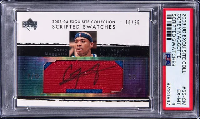 2003-04 Upper Deck Exquisite Collection Corey Maggette Scripted Swatches #SS-CM card image