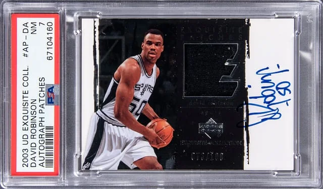 2003-04 Upper Deck Exquisite Collection David Robinson Autograph Patches #AP-DA card image