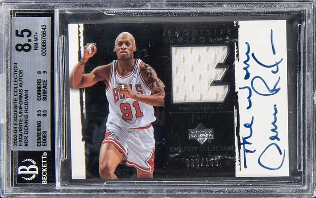2003-04 Upper Deck Exquisite Collection Dennis Rodman Patches Autographs #AP-DR card image